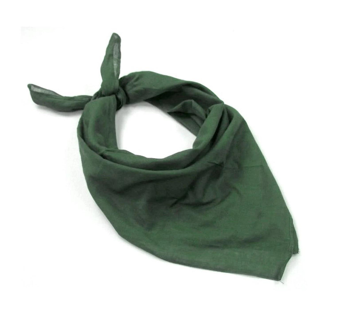 Švedijos kariuomenės žalia bandana skarelė surišta mazgu, 80x80 cm, 100% medvilnė