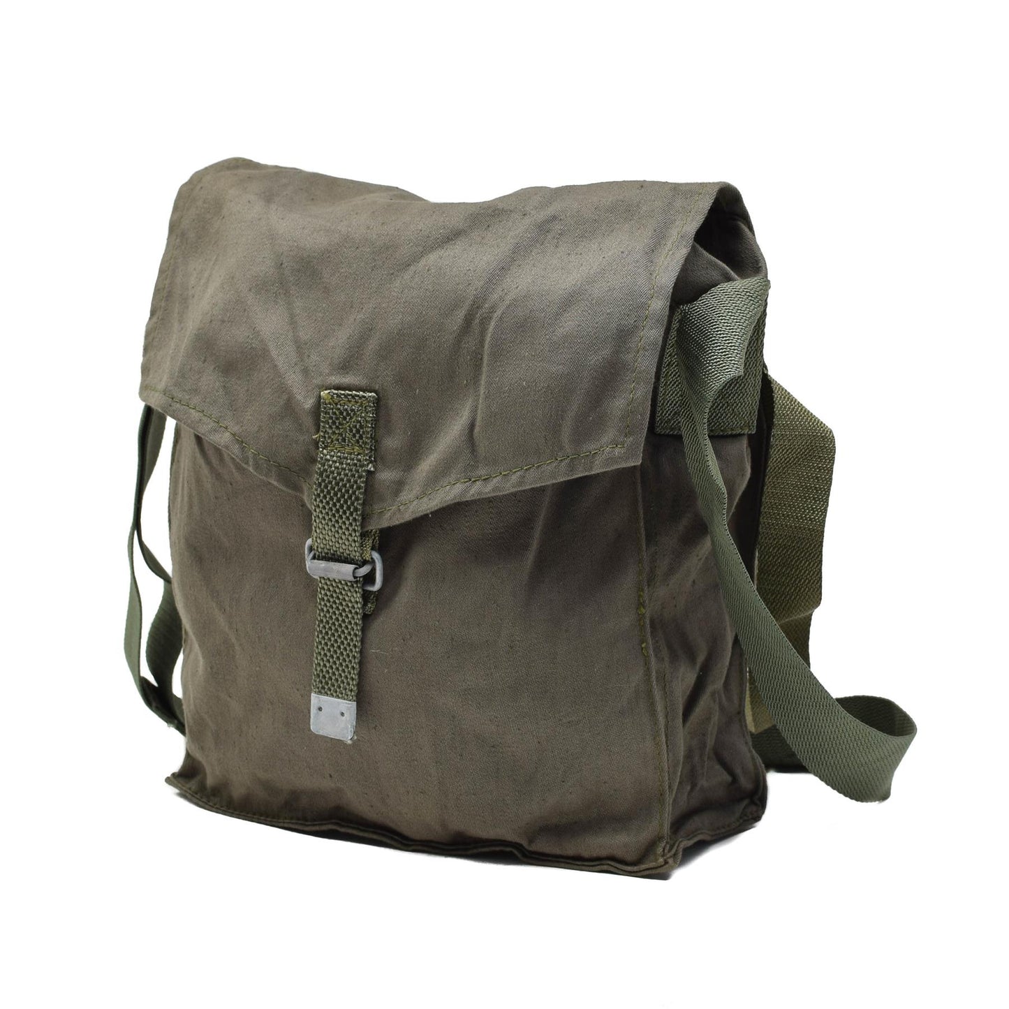 Polish military vintage gas mask bag with adjustable strap
