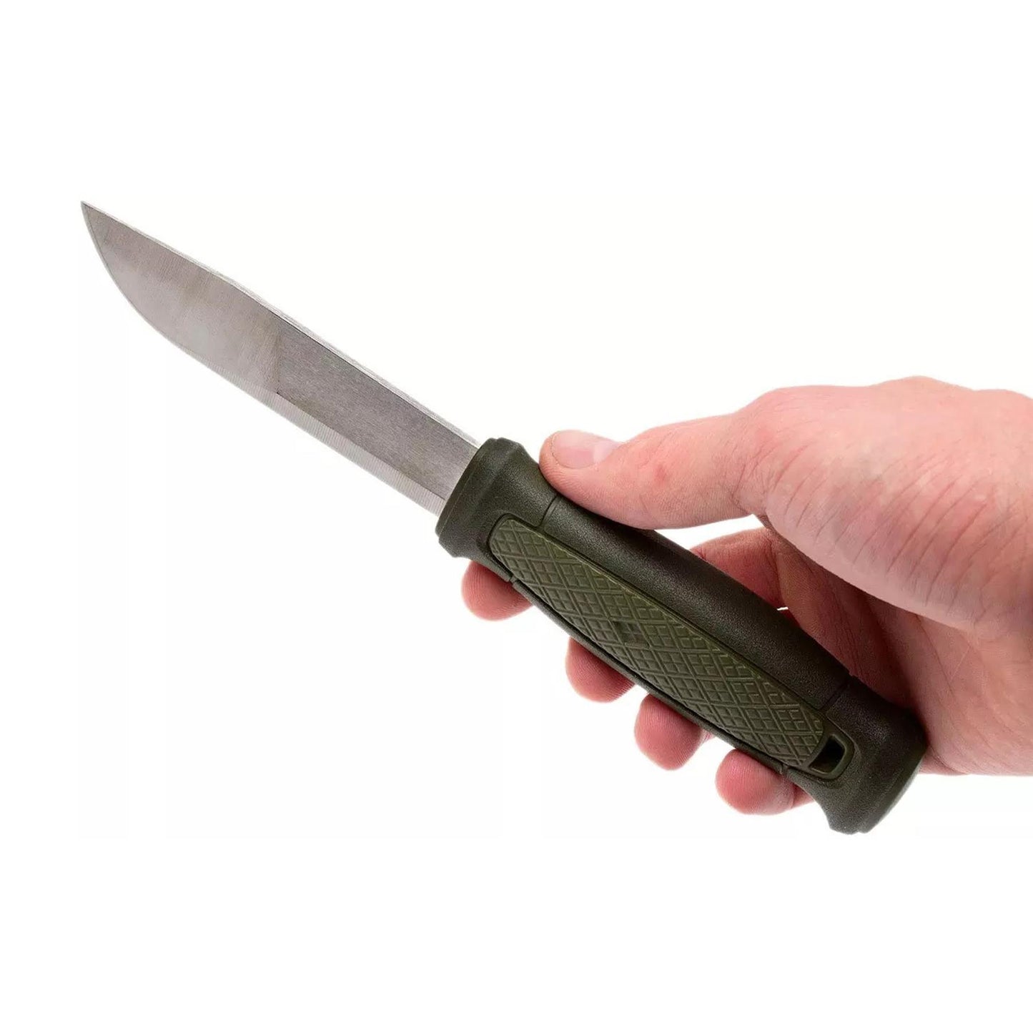 MORAKNIV Kansbol fiksuotas peilis iš nerūdijančio plieno su ergonomiška polimerine rankena rankoje.