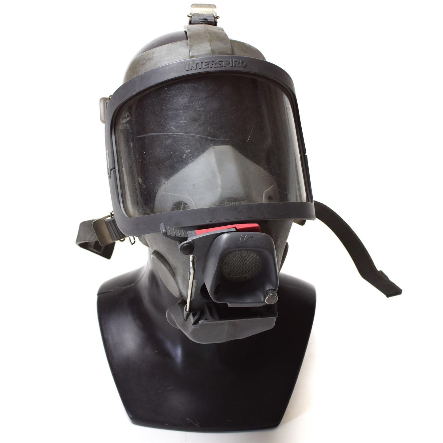 Interspiro pilno veido dujokaukė su SCBA kvėpavimo aparatu naudojama kostiumams ir cosplay, naudota būklė.