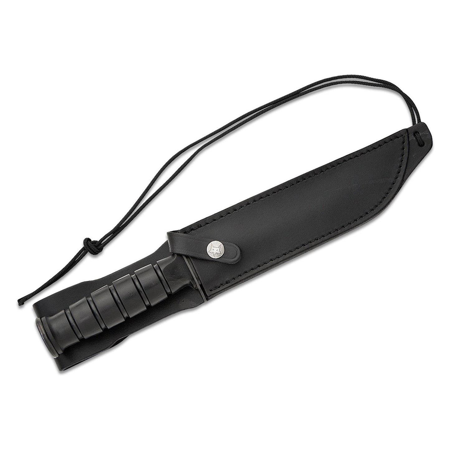 Fox Knives Military peilis fiksuota geležte C70 anglies plienas ABS plastiko rankena su juodu dėklu ir tvirtu laikikliu.