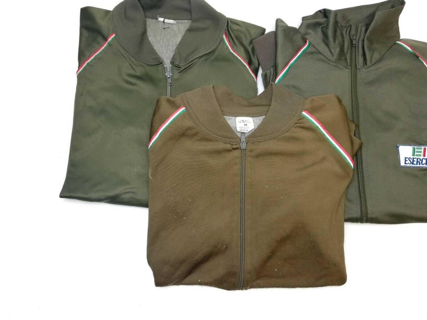Italian military sports jacket with zipper Brown