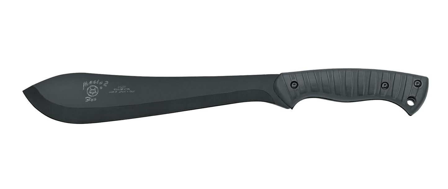 Fox Knives MACHO bolo formos mačetė nerūdijančio plieno su patogia juoda rankena ir jaukiu dizainu.