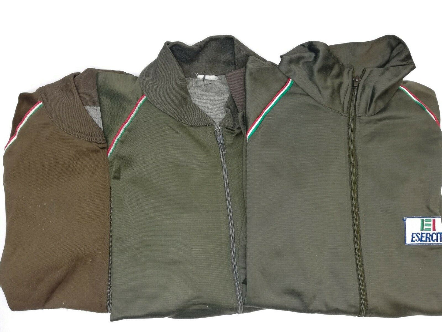 Italian military sports jacket with zipper Brown