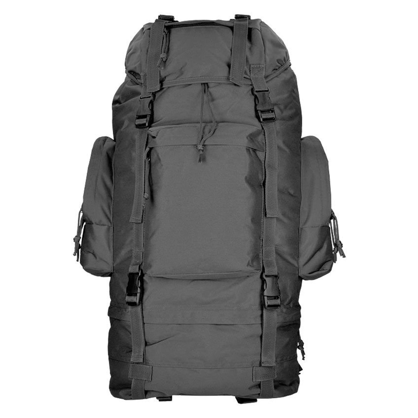 MIL-TEC Ranger taktinė 75l kuprinė su paminkštintomis petnešomis juodos spalvos, skirta ilgiems žygiams ir ekspedicijoms.