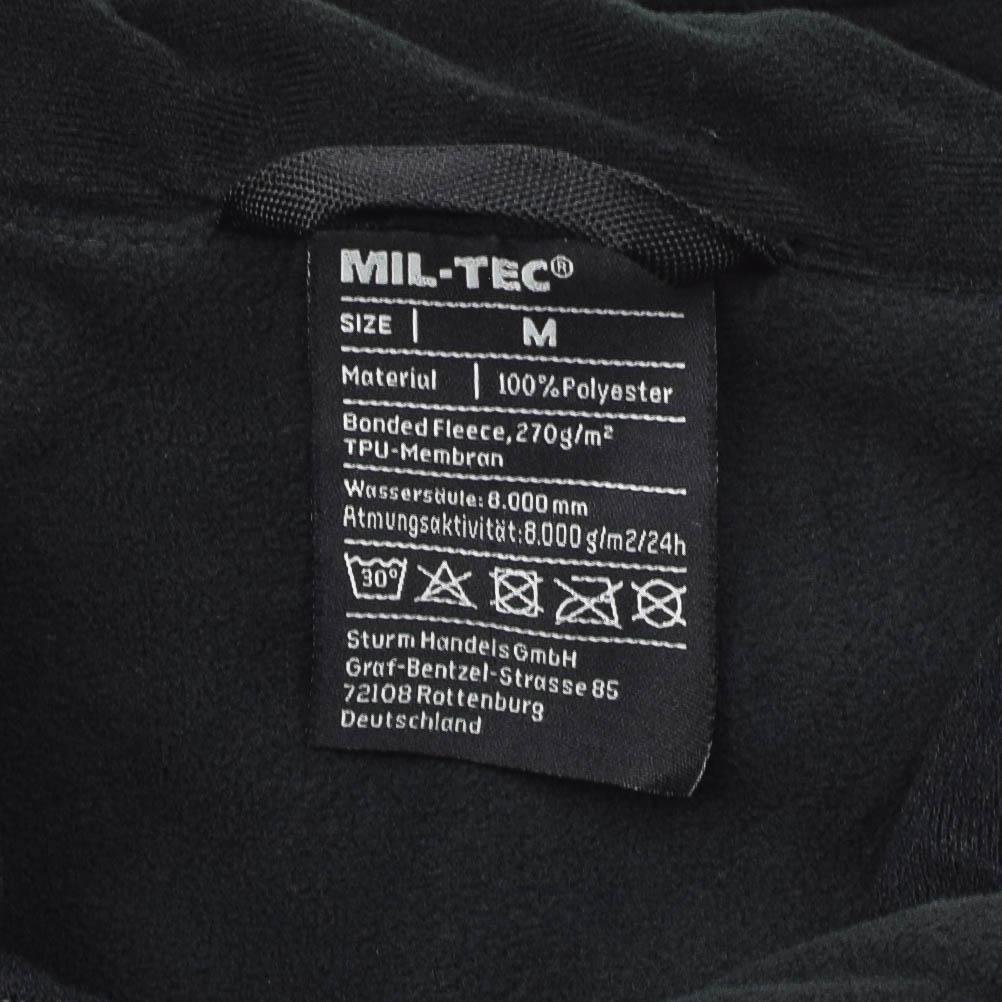 MIL-TEC šiltas flisinis džemperis atsparus vėjui juodas, pagamintas iš 100% poliesterio kvėpavimo audinio.
