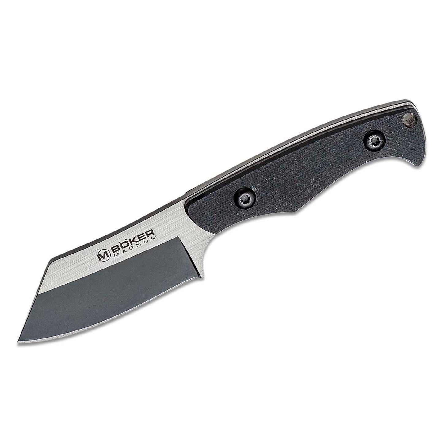 BOKER Magnum Challenger kompaktiskas peilis su juoda G10 rankena ir Wharncliffe tipo nerudiijancio plieno geleztes forma