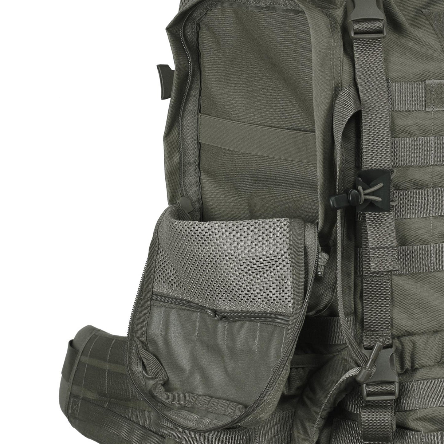 Tasmanian Tiger Raid Pack MK III 52L taktinė kuprinė su MOLLE sistema ir reguliuojamu nugaros ilgiu.