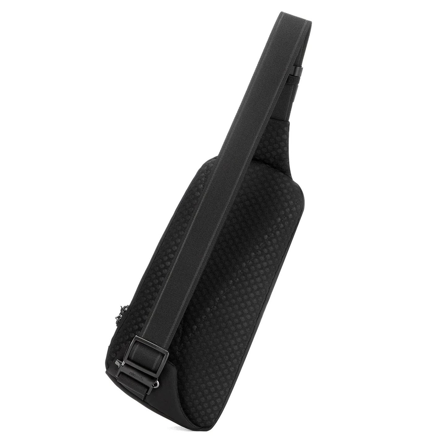 Pacsafe Vibe 150 krepšelis per petį su užrakinamais užtrauktukais, atsparus vandeniui ir pjovimui.