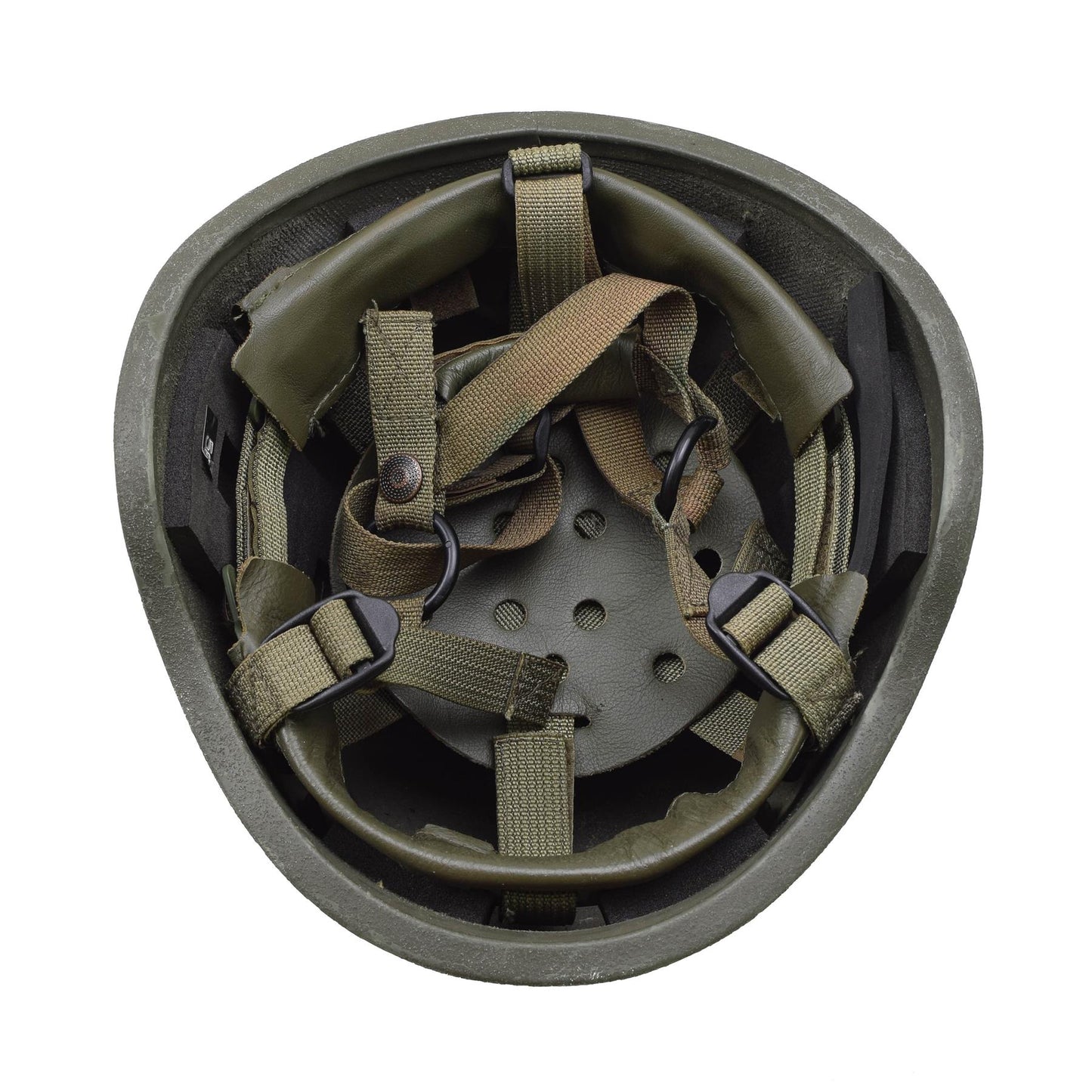 Italijos kariuomenės balistinis šalmas galvos apsauga - vaizdas iš šalmo vidaus