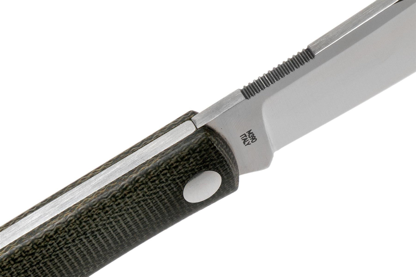 Fox Knives Livri sulankstomas peilis iš nerūdijančio plieno M390 su mikartos rankena ir satino ašmenimis.