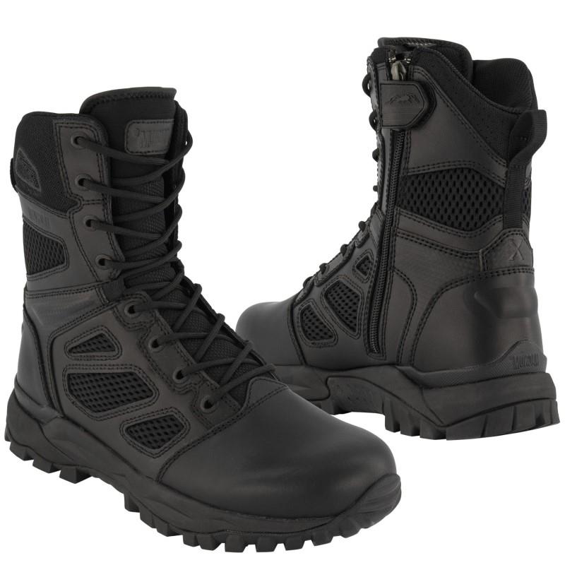 Magnum Elite Spider X 8.0 odiniai taktiniai batai su Vibram padu, juodi, patvarūs ir komfortiški.