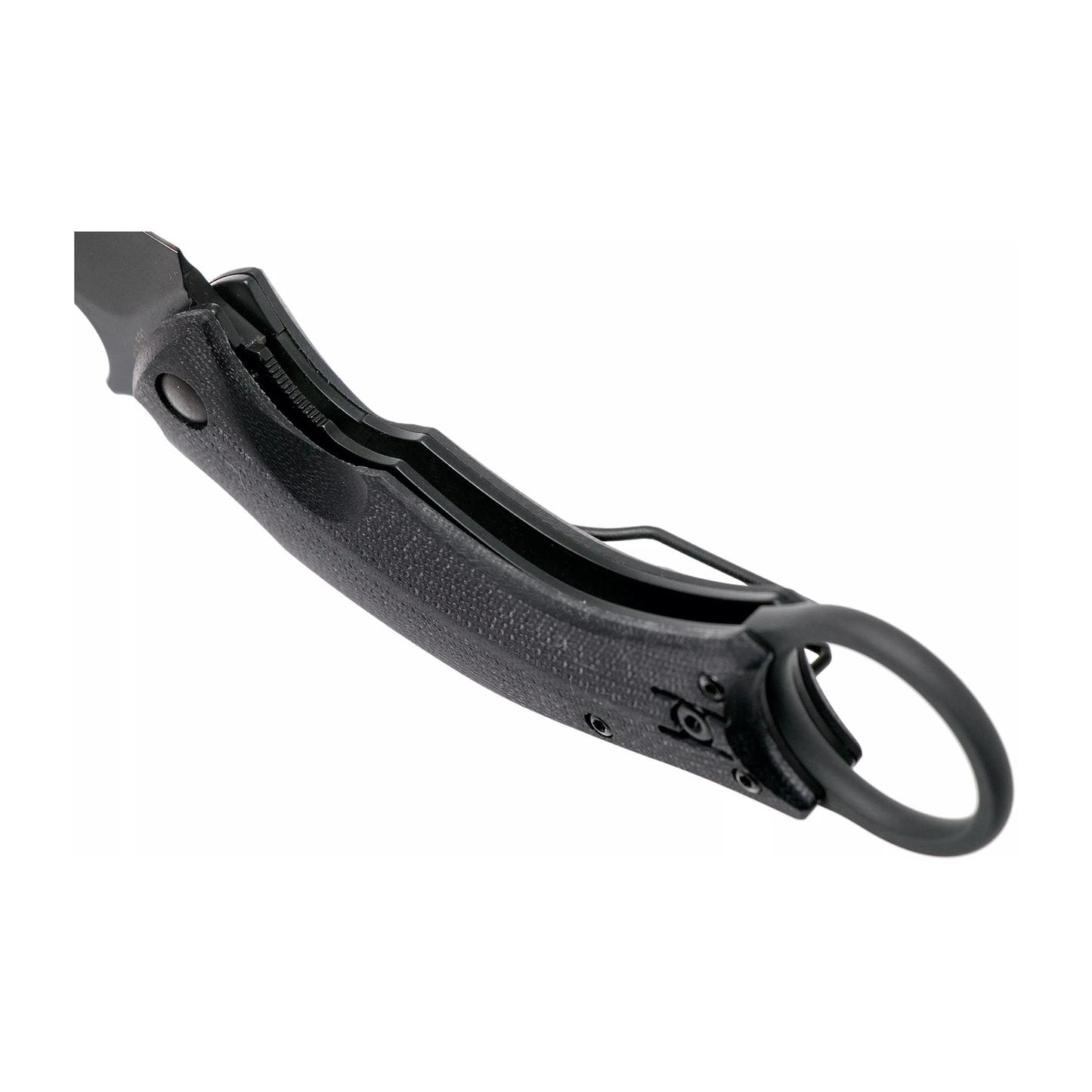 Fox Knives BLACK BIRD sulankstomas kišeninis karambito formos peilis su N690Co plieno ašmenimis ir patogia rankena.