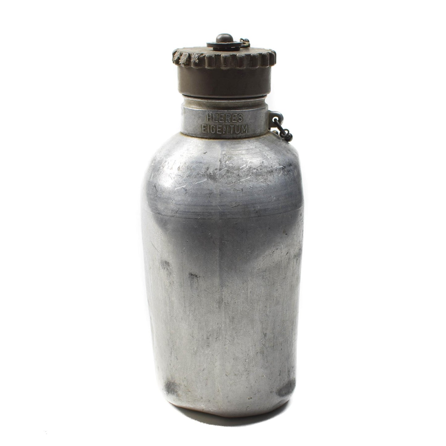 Austrian military vintage aluminum drinking bottle with plastic stopper