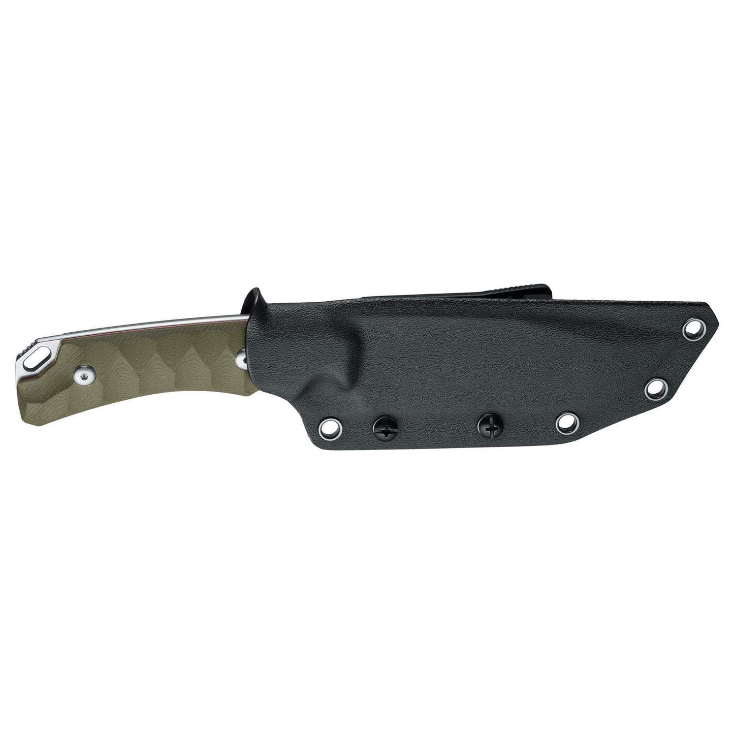 Fox Knives LYNX BF-756 OD fiksuotas peilis D2 plieno su alyvuogių rankena ir juodu dėklu.