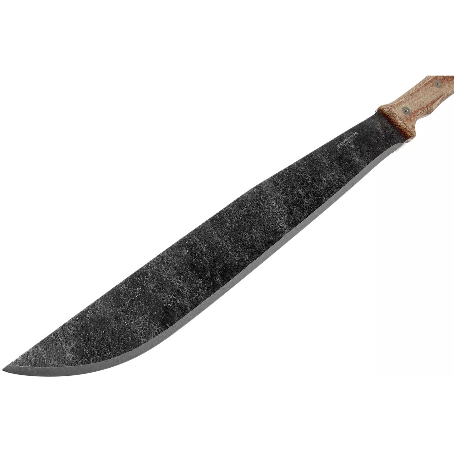 Condor Mountain Pass macete su tiesia juoda plienine geležte ir ruda mikartos rankena, rodomas is sono