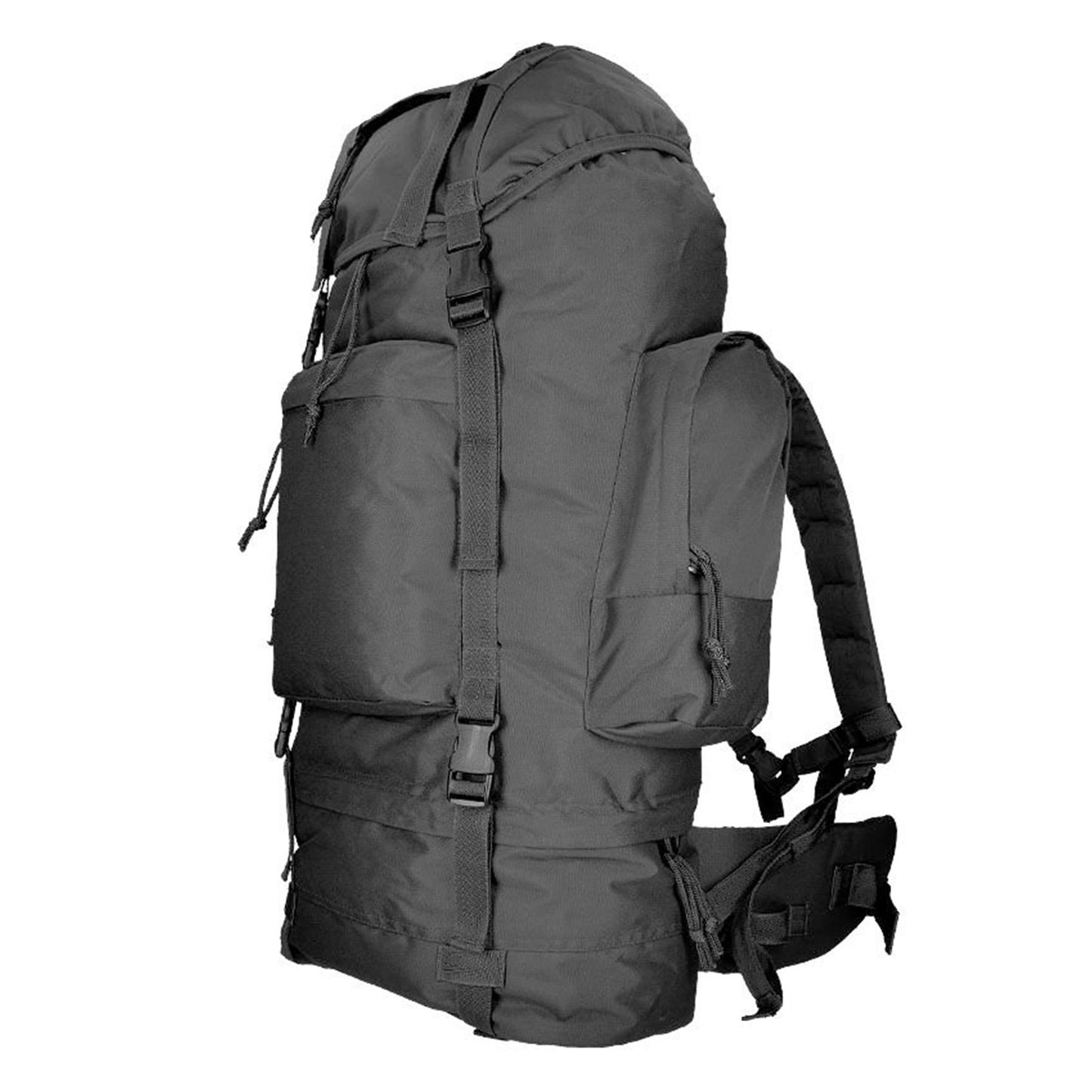 MIL-TEC Ranger taktinė 75l kuprinė su paminkštintomis petnešomis juodos spalvos patvari ir talpi kelionėms.