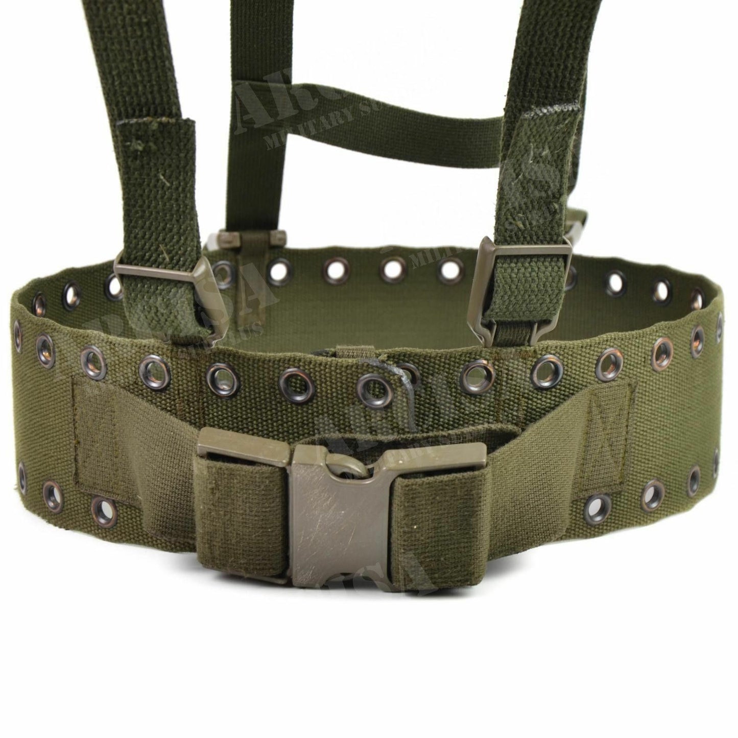 Vokietijos kariuomenės kovinės petnešos su diržu alyvuogių spalvos, pagamintos iš tvirto Cordura Nylon.