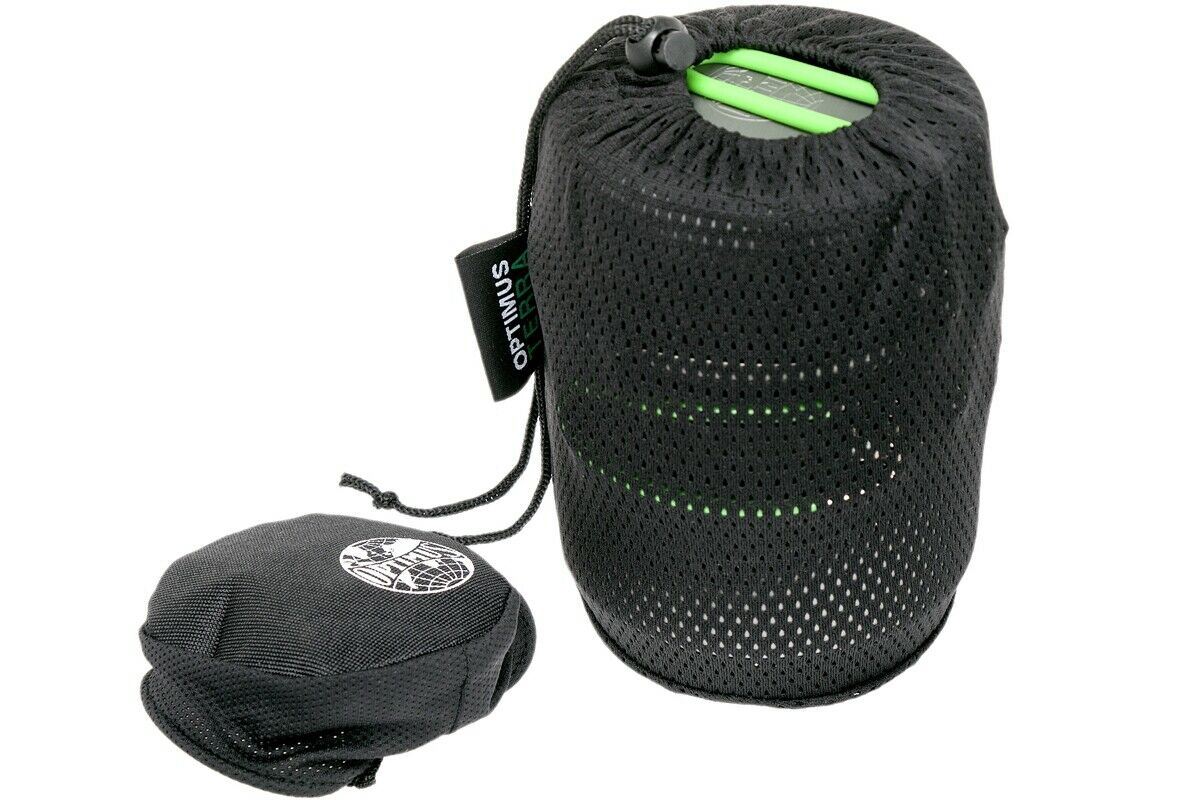 Optimus Crux Weekender HE maisto ruošimo rinkinys žygiui su dujine virykle kompaktiškas dėkle kelionėms.