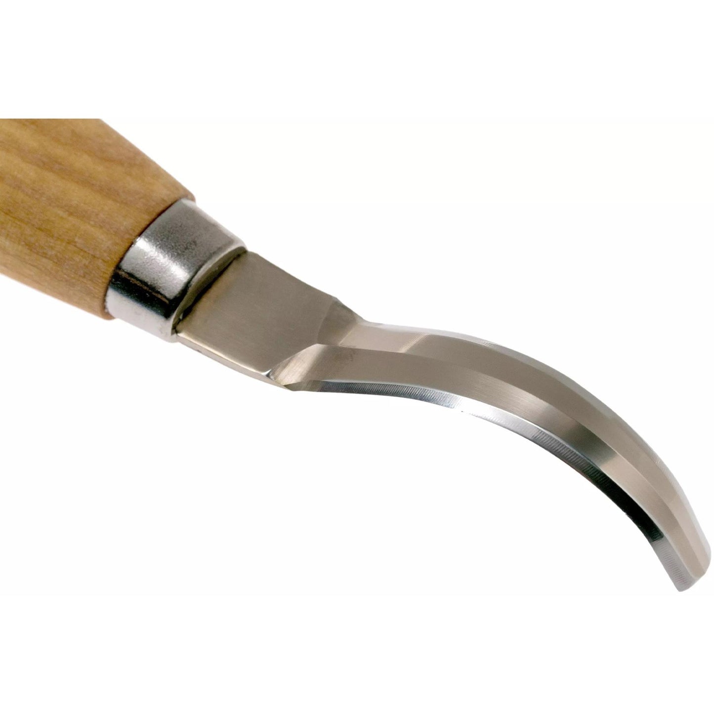 MORAKNIV Hook 163 lenktas drožinėjimo peilis su dvigubai ašmenimis ir medine rankena medžio darbams.