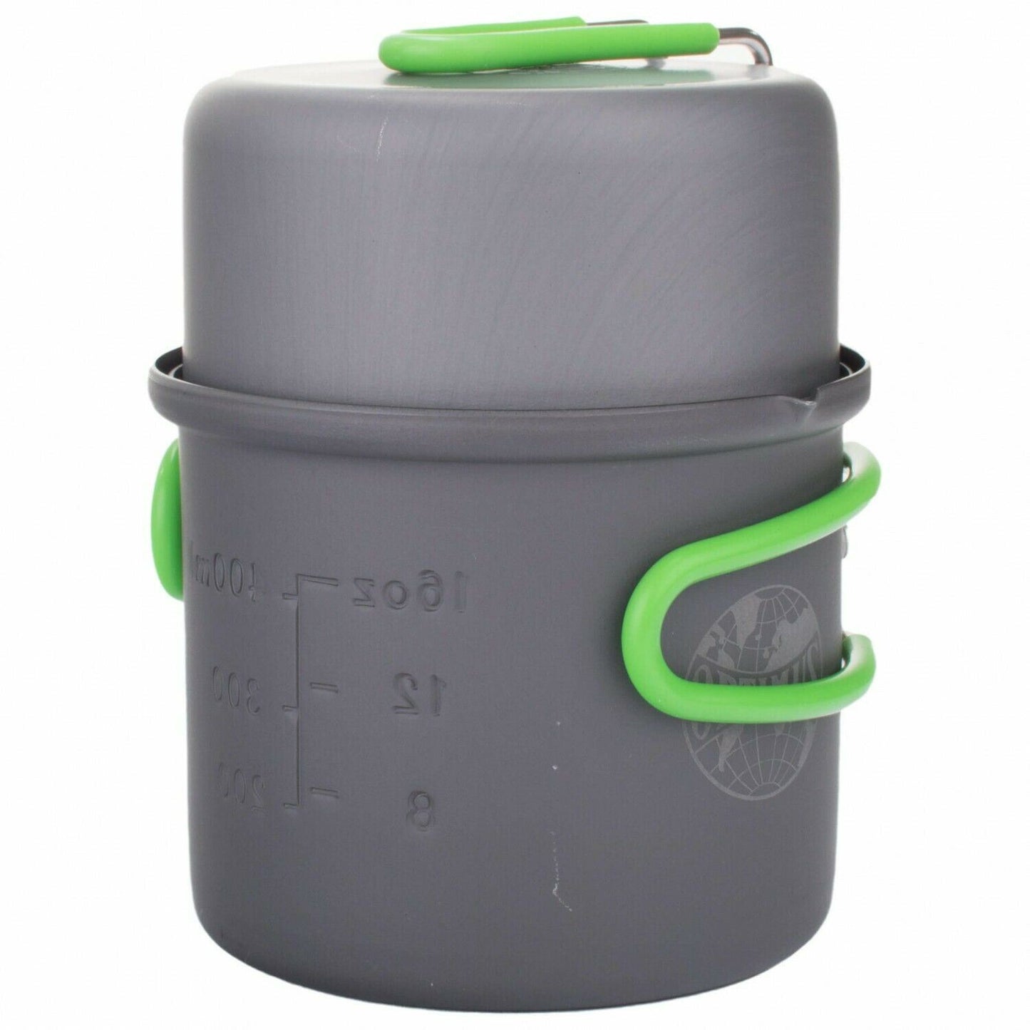 OPTIMUS CRUX Lite Solo turistinis žygio dujinės viryklės komplektas su lengvu aliuminio puodų rinkiniu ir sulankstomais rankenėliais.