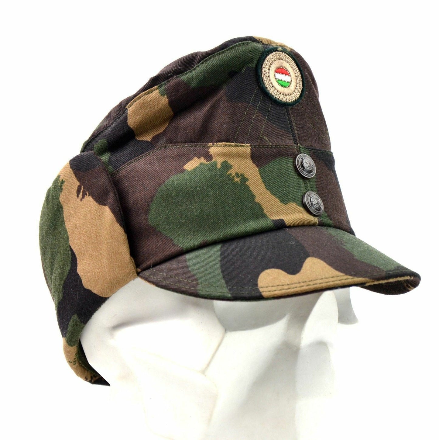 Hungarian army winter cap with beak and badges