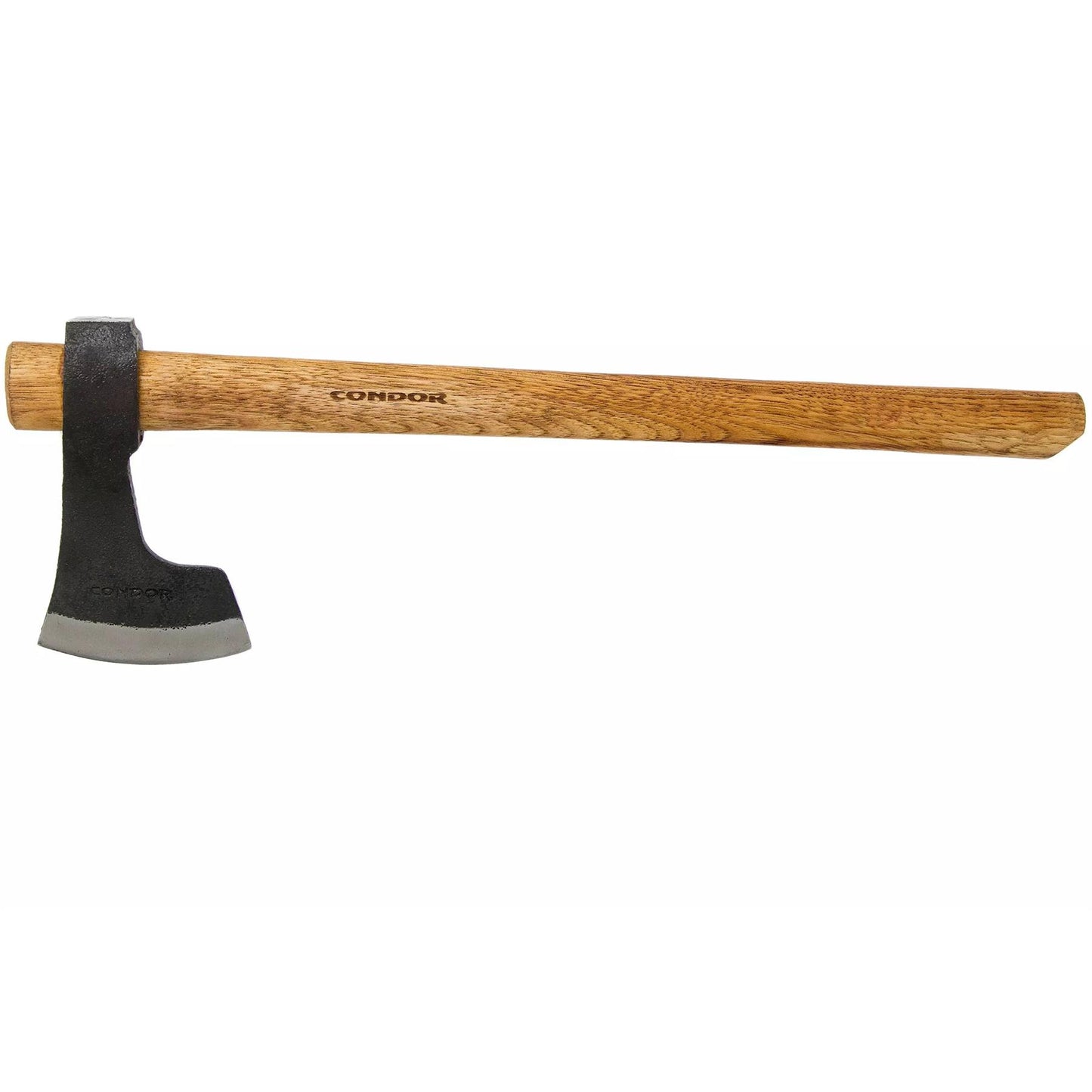 Condor Bushcraft Tomahawk kirvis plačiais ašmenimis, 1060 anglies plieno galva, hikorio kotas