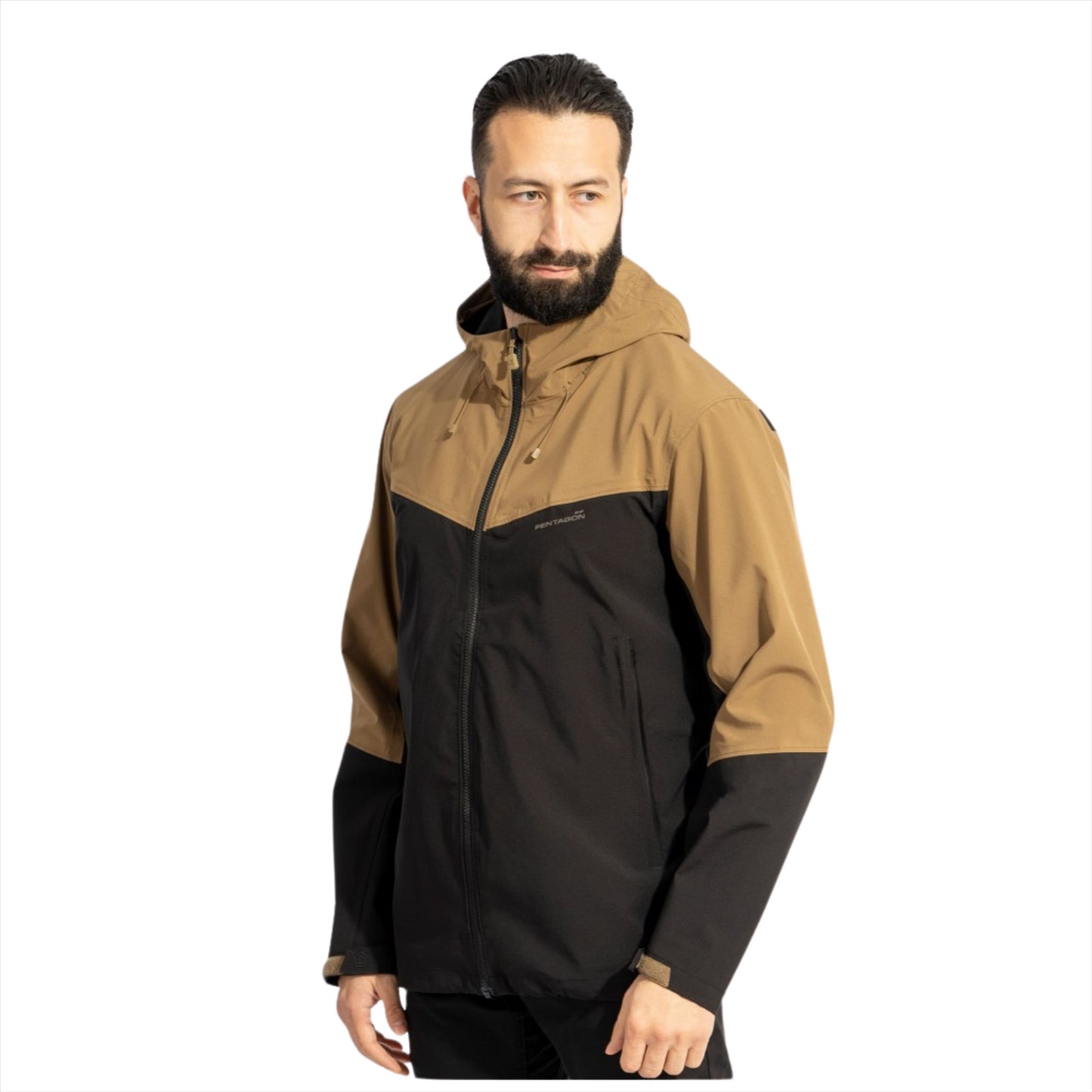 PENTAGON Monlite WP lengva neperšlampama Softshell striukė mėlyna juoda su gobtuvu vyrams kasdieniam dėvėjimui.