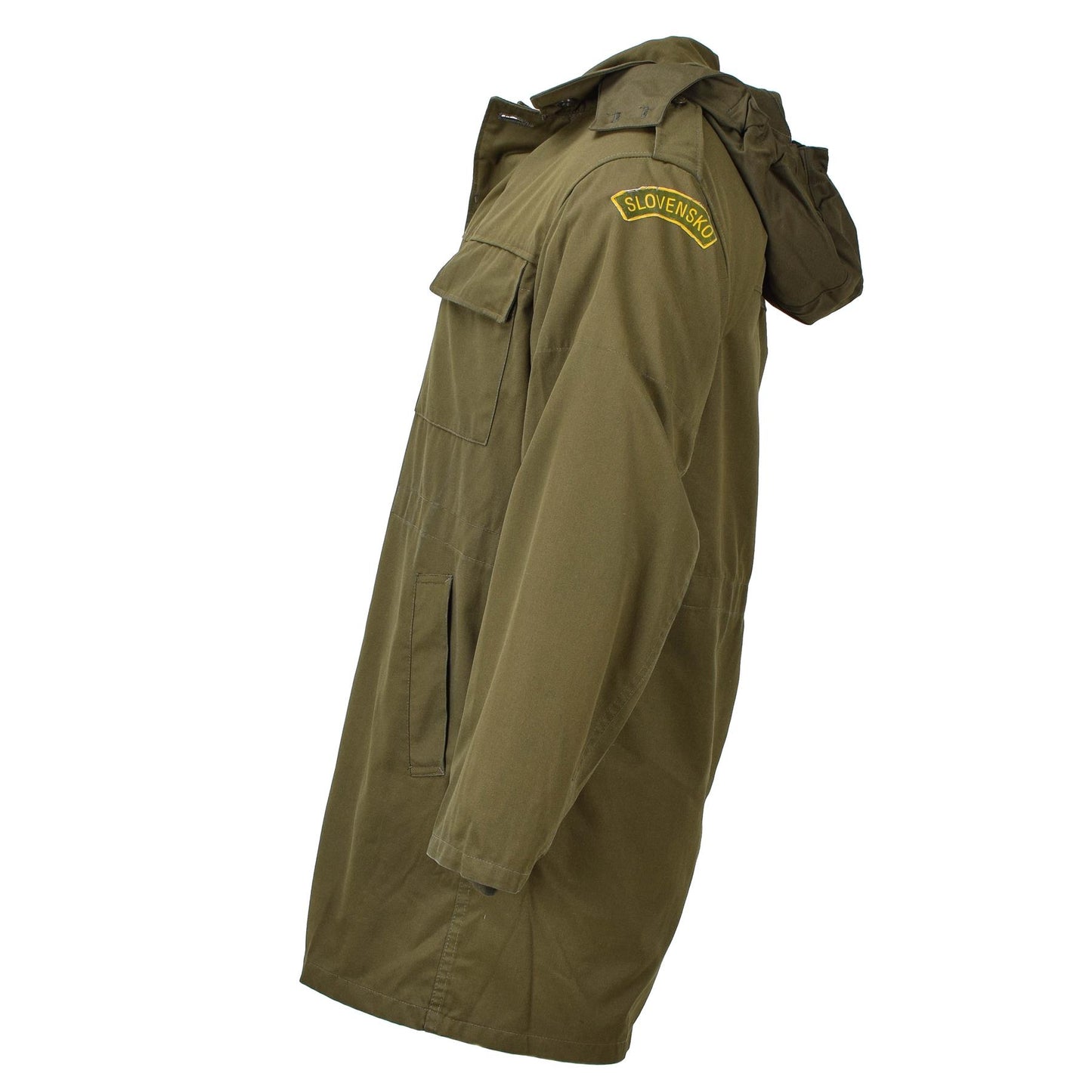 Czech military parka-style jacket with lining in olive color