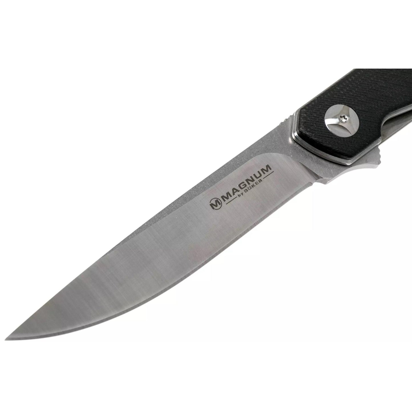 Boker Magnum Miyu sulankstomas peilis su 440A plieno gelezta ir juoda G10 rankena, satino apdaila