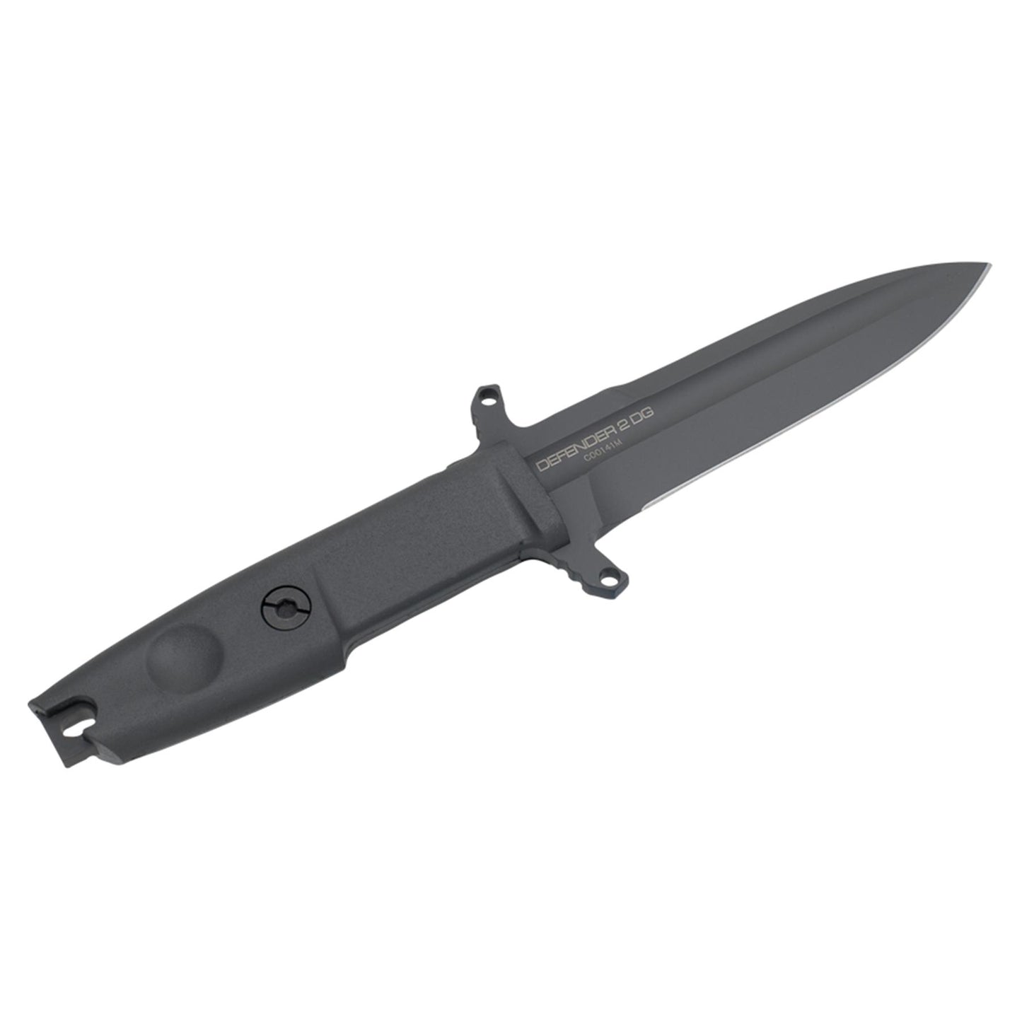 Extrema Ratio DEFENDER 2 dagger tactical backup fixed drop point blade black su Bohler N690 plieno geležte.