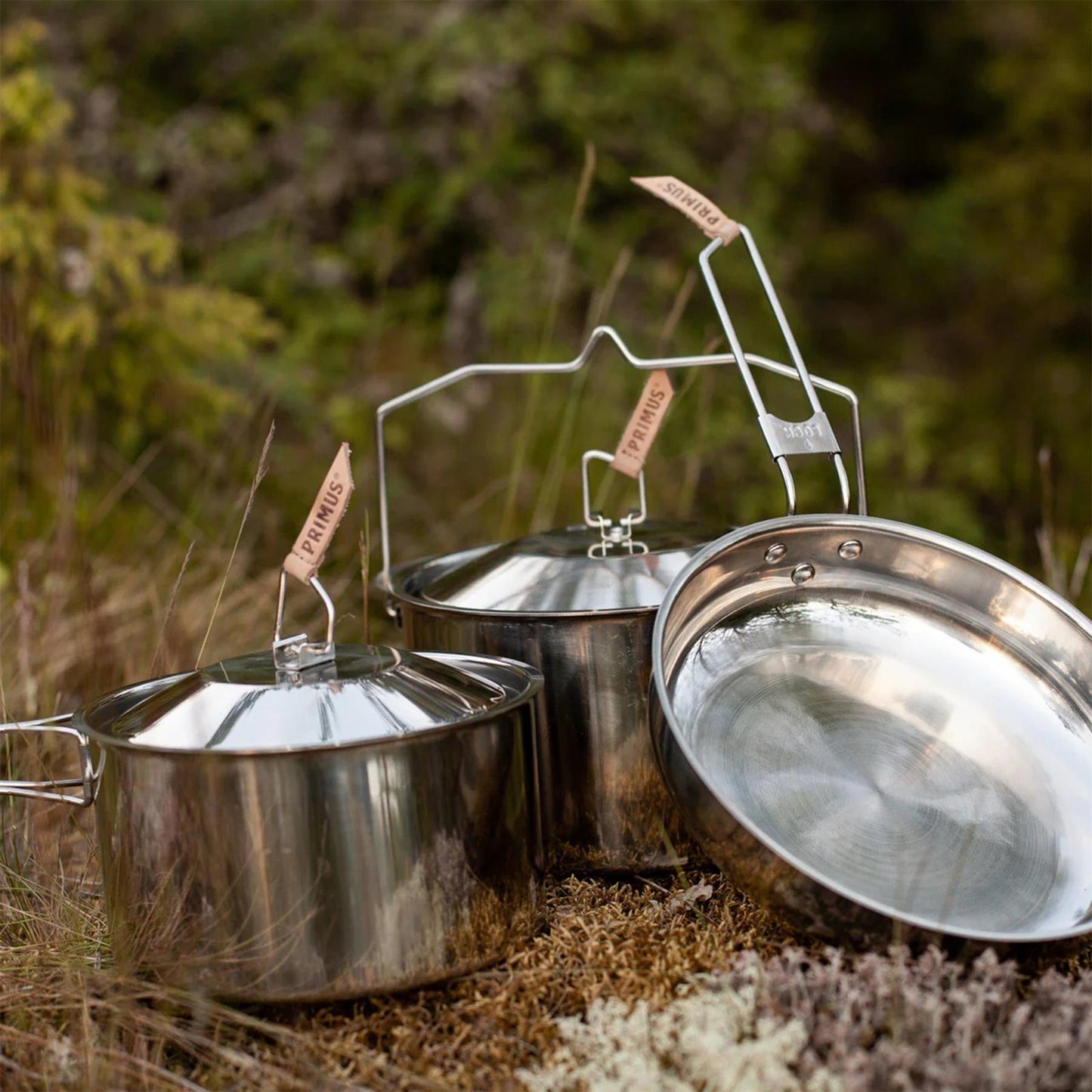 Primus Campfire Cookset S nerūdijančio plieno puodų keptuvės rinkinys