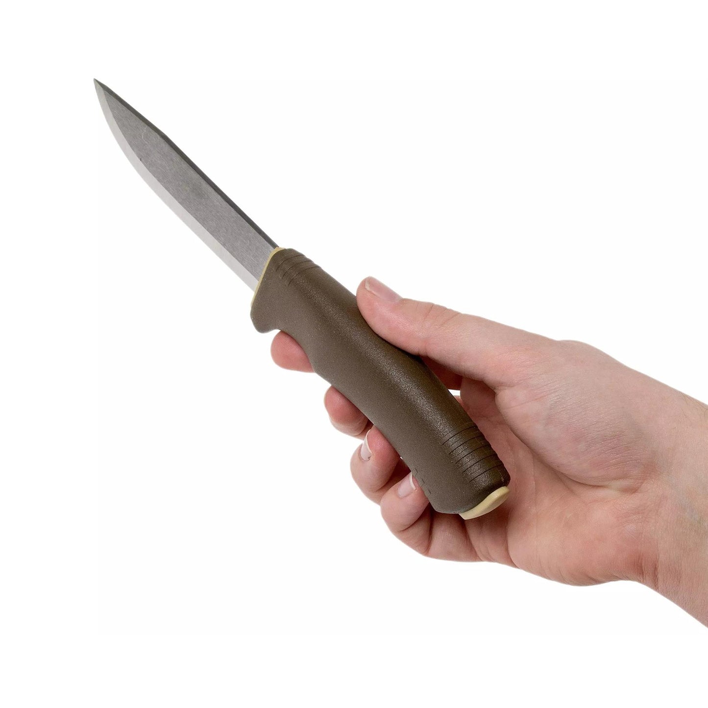 MORAKNIV fiksuotas peilis su lauko ugnies užkūrimo priemone ir galandimo įrankiu bushcraft entuziastams.