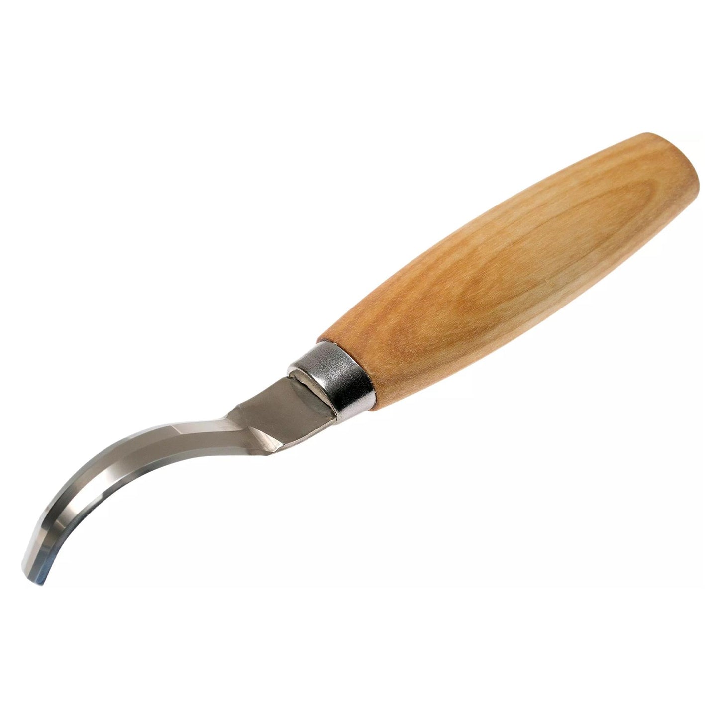 MORAKNIV Hook 163 lenktas drožinėjimo peilis su dvigubai ašmenimis ir medine rankena medžio drožybai.