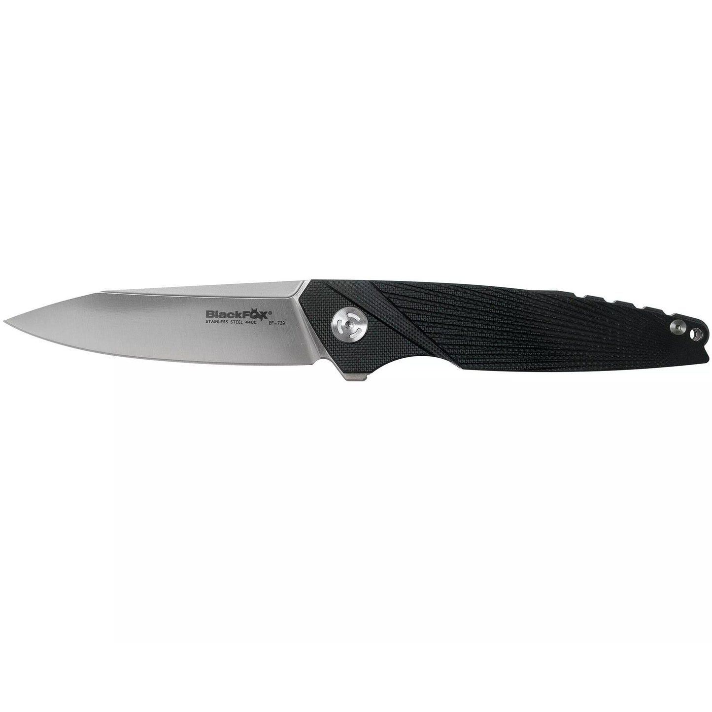 Fox Knives METROPOLIS sulankstomas kišeninis peilis nerūdijantis plienas 440C satino danga juoda rankena G10