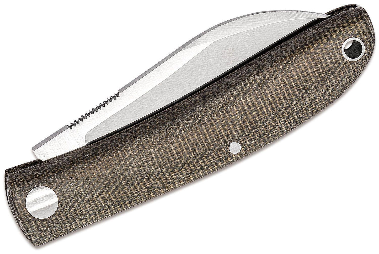 Fox Knives Livri sulankstomas peilis iš nerūdijančio plieno M390 su patogia mikartos rankena ir 7 cm satino ašmenimis.
