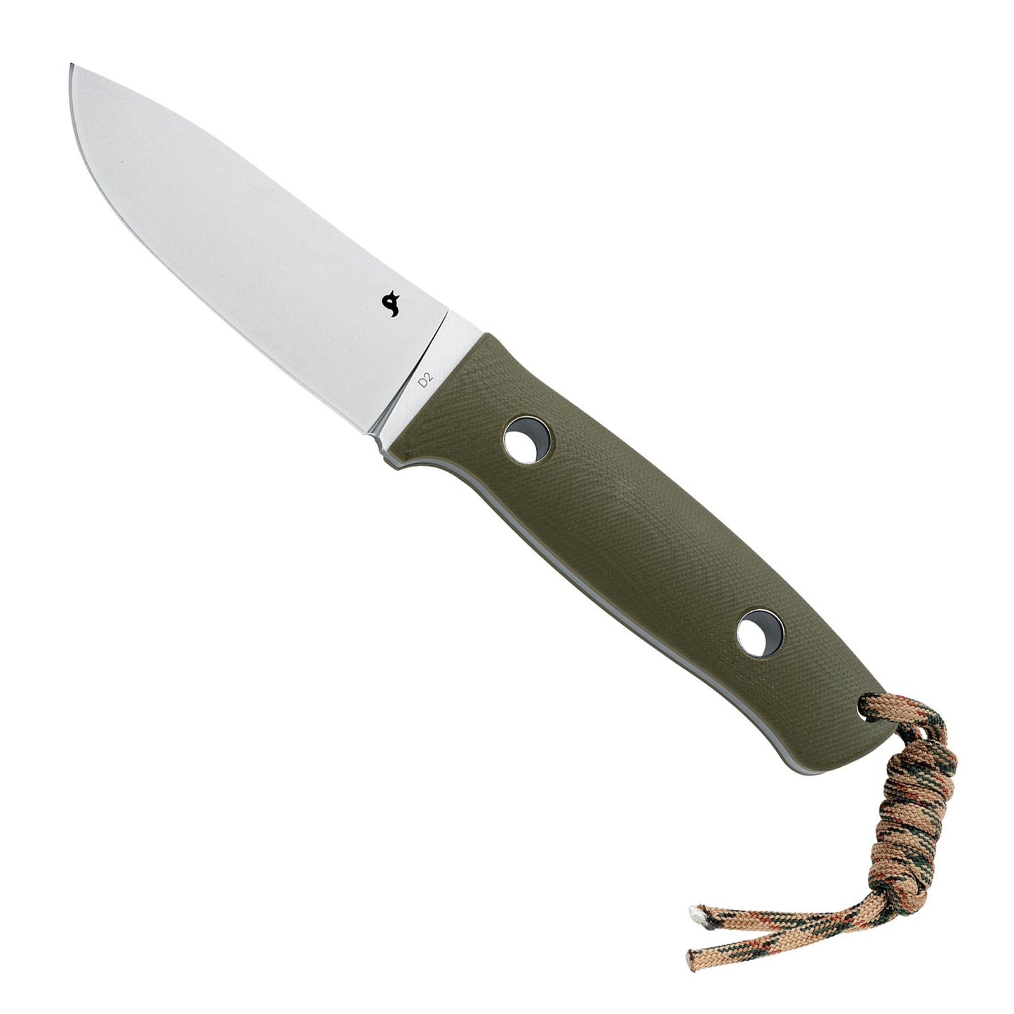 Fox Knives VESUVIUS BF-710 fiksuotas peilis su tvirtu D2 plieno ašmeniu ir alyvuogių žalia G10 rankena.