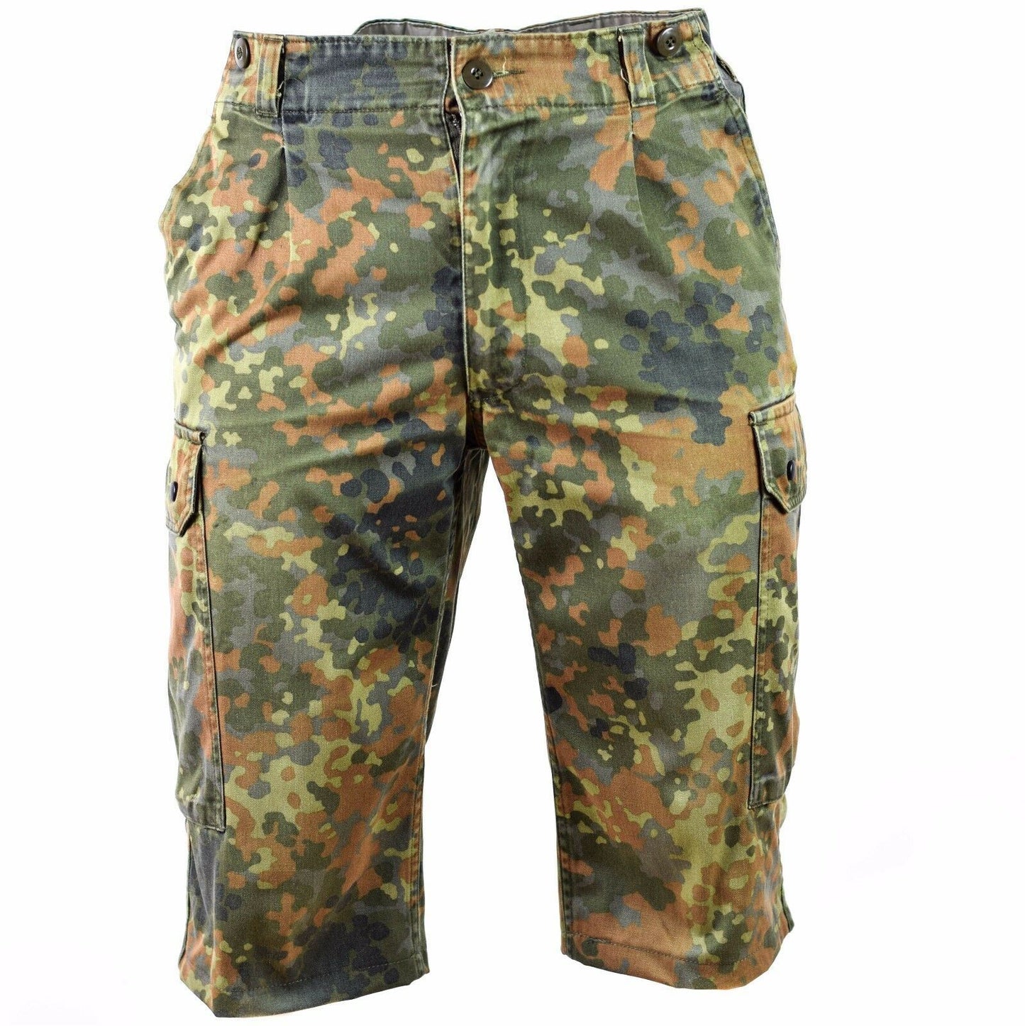 Vokietijos kariuomenės lauko uniformos šortai Flecktarn marginimas tvirti ir kamufliažiniai kariški šortai.
