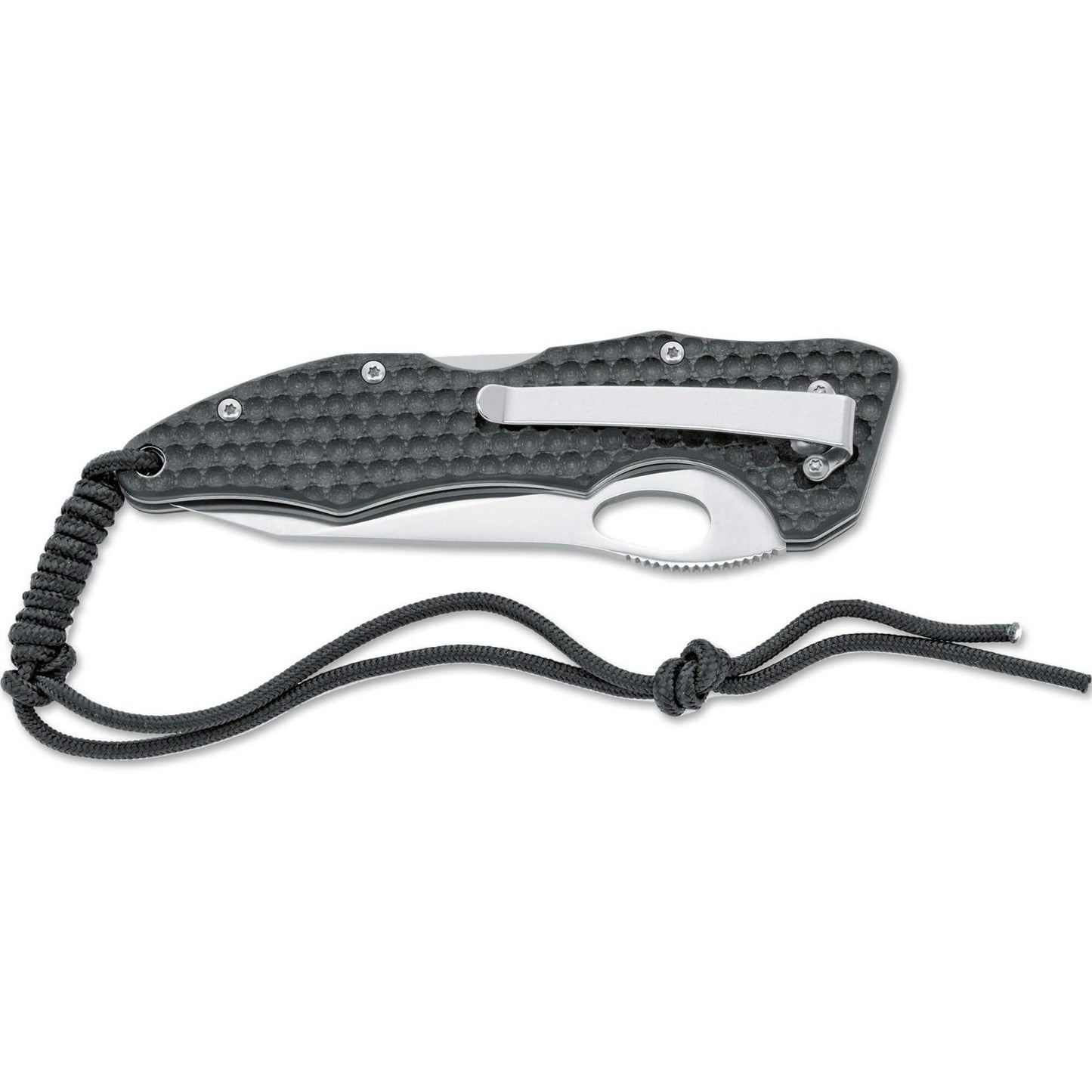 Fox Knives sulankstomas peilis su satinine danga ir nerūdijančio plieno geležte juoda G10 rankena ir kišeninis klipas.