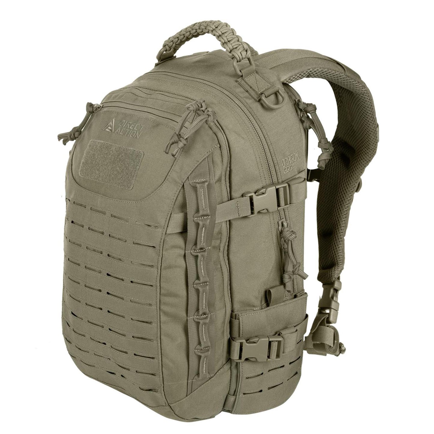 Direct Action Dragon Egg taktinė kuprinė 25L su MOLLE sistema, Cordura audinys ir ergonomiškas dizainas.
