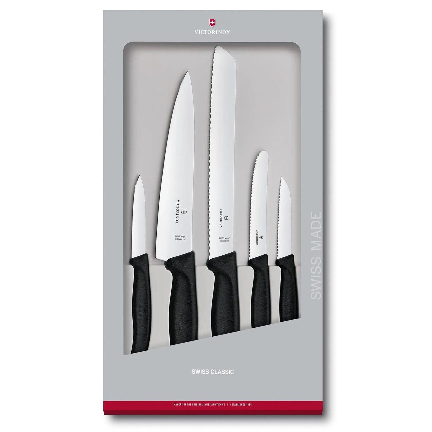 Victorinox virtuvinių peilių rinkinys įpakavime