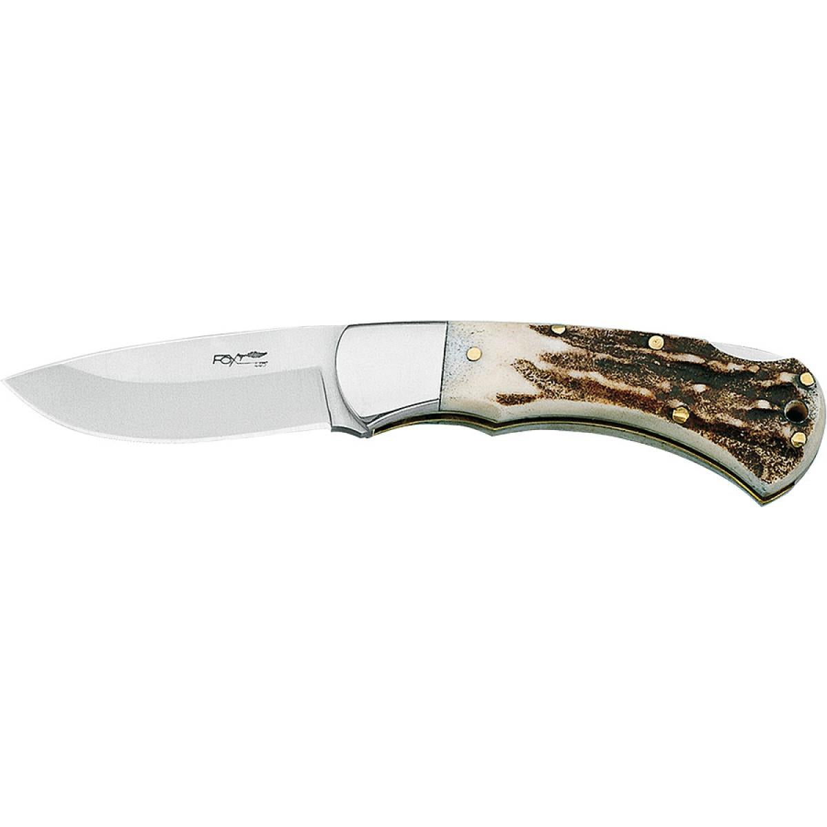 Fox Knives Silver Line sulankstomas peilis su patvariu plienu ir tikro elnio rago rankena.