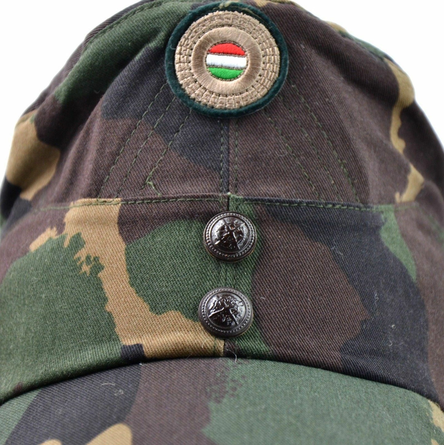 Hungarian army winter cap with beak and badges