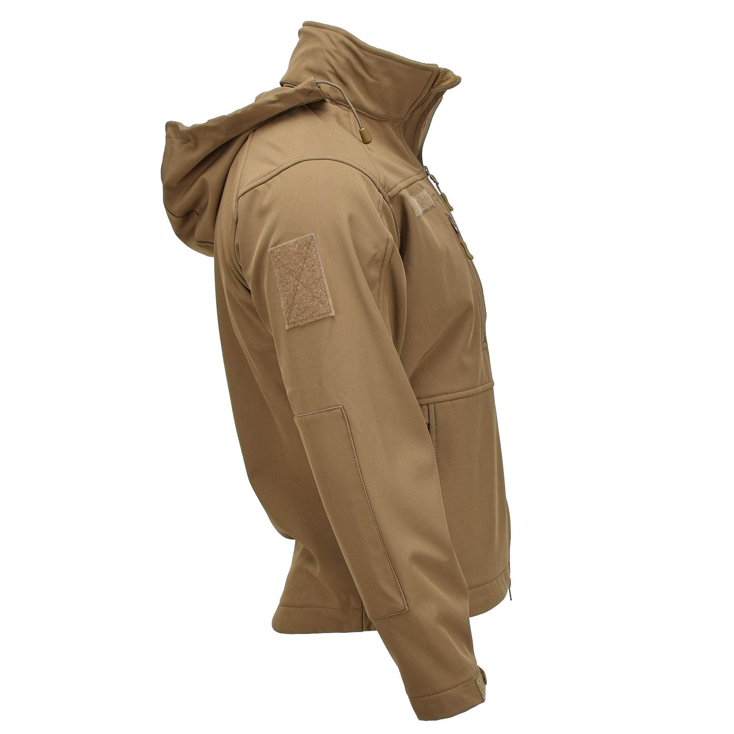 MIL-TEC soft shell waterproof tactical jacket in light brown color