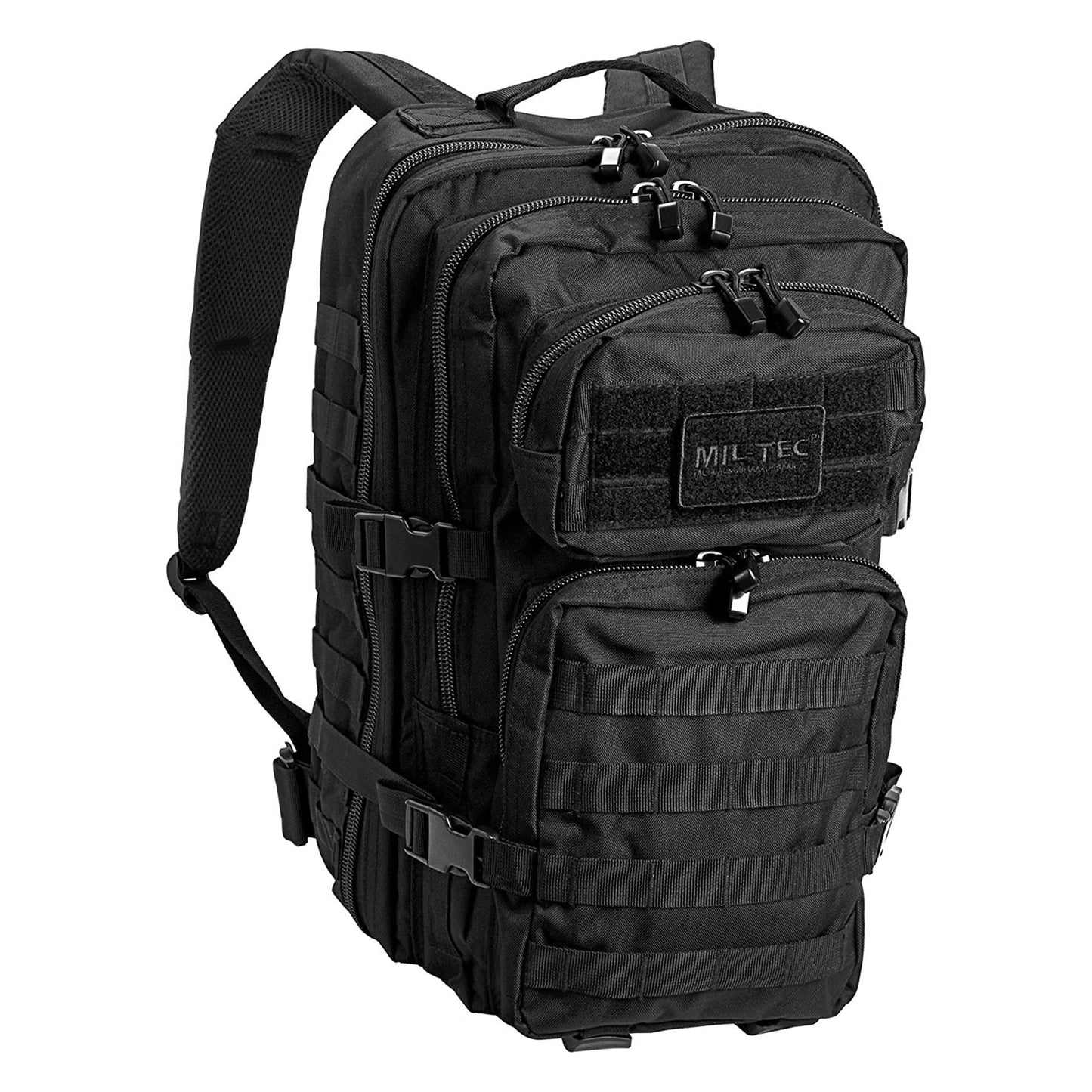 MIL-TEC U.S. Assault taktinė 36litrų kuprinė molle tipo tvirtinimai juoda, patvari ir funkcionali taktinei veiklai.
