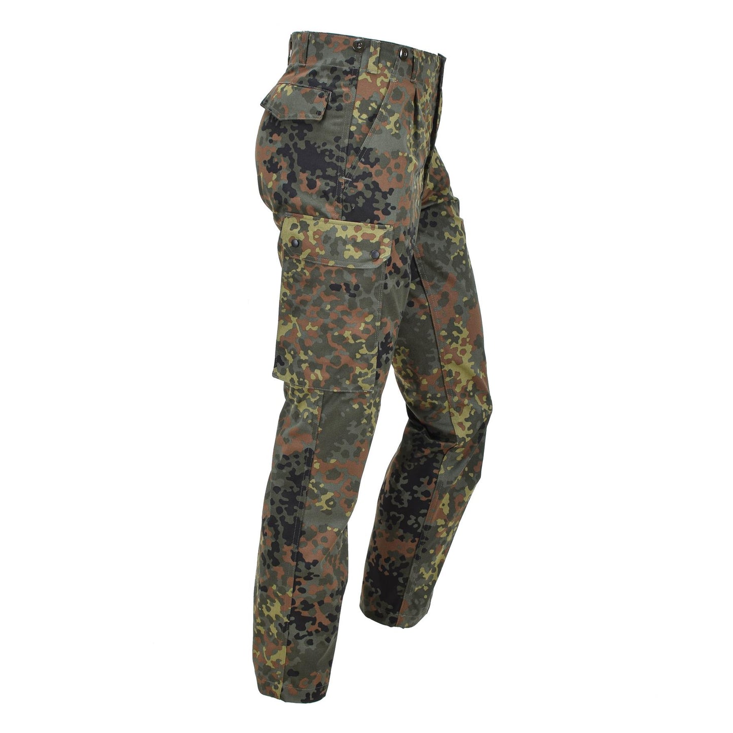 Leo Kohler taktinės lauko uniformos kelnės Flecktarn marginimas, patvarios ir komfortiškos airsoftui.