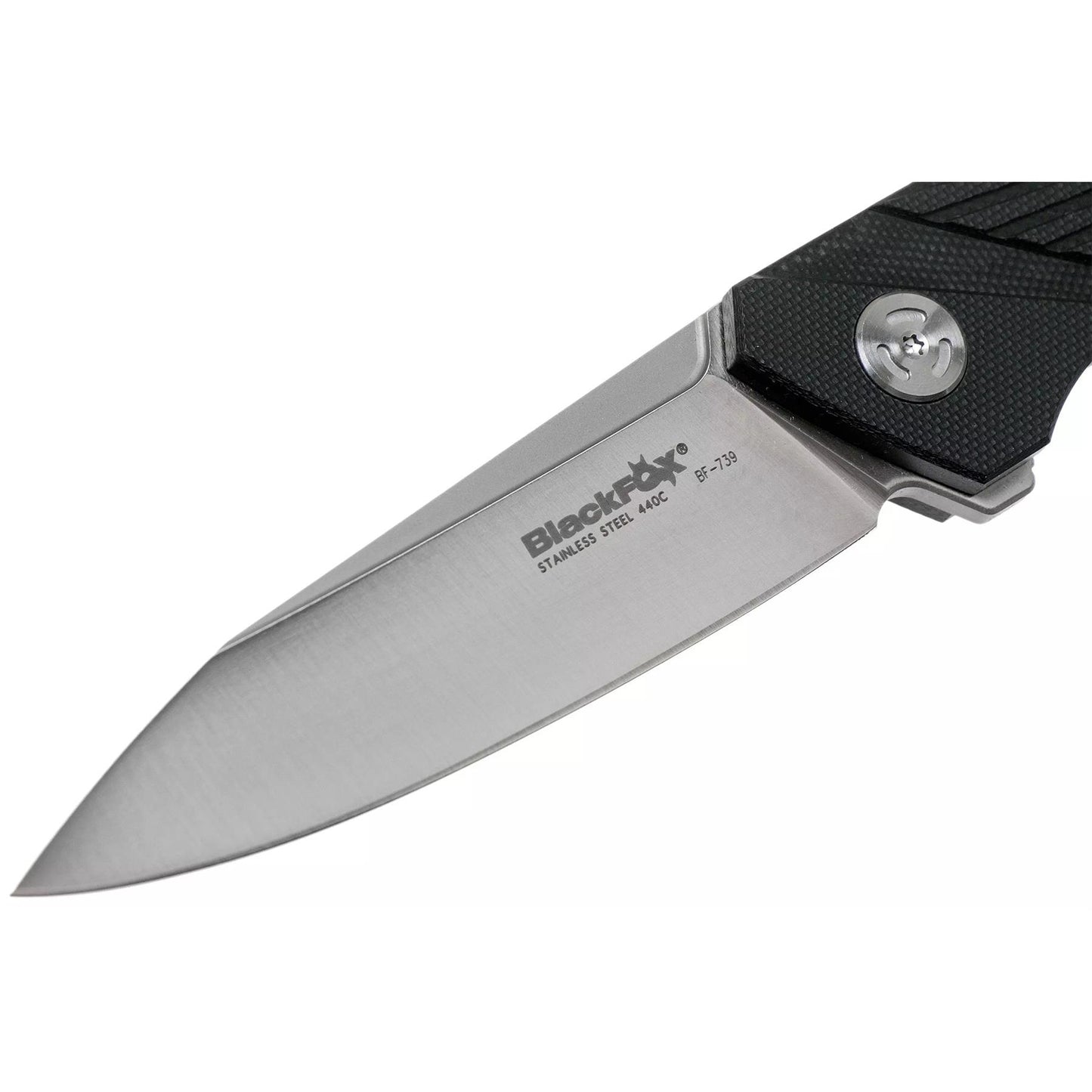 Fox Knives METROPOLIS sulankstomas kišeninis peilis su nerūdijančio plieno 440C ašmenimis ir juodos G10 rankena.