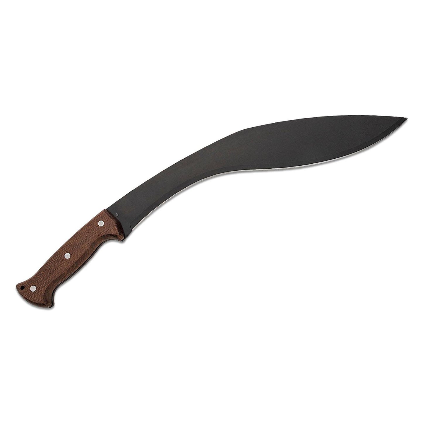 Boker Magnum Kukri macete su lenkta juoda geležte ir medine rankena, 420 plieno konstrukcija