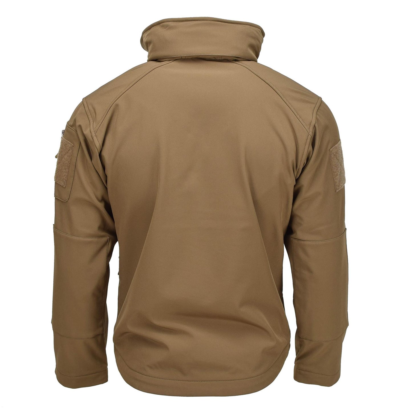 MIL-TEC soft shell waterproof tactical jacket in light brown color