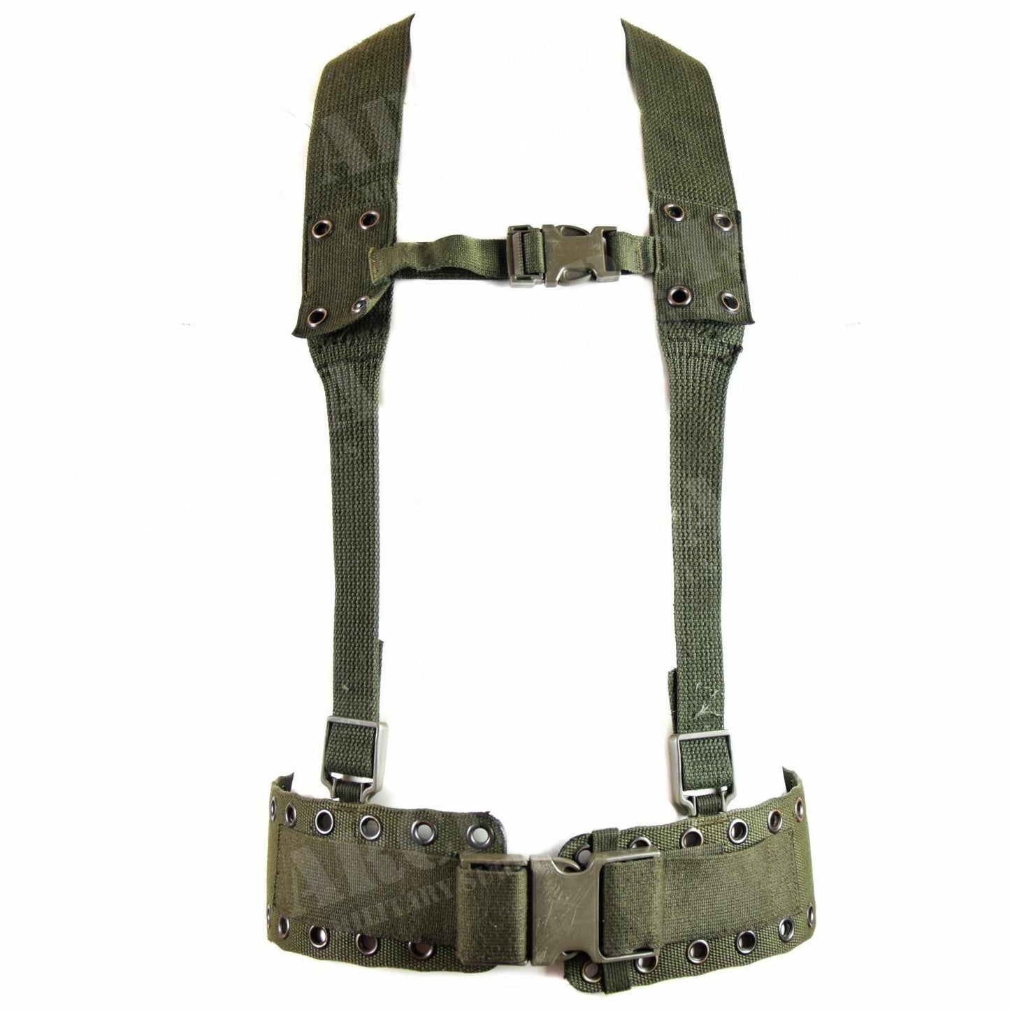Vokietijos kariuomenės kovinės petnešos su diržu alyvuogių spalvos pagamintos iš patvaraus Cordura Nylon.